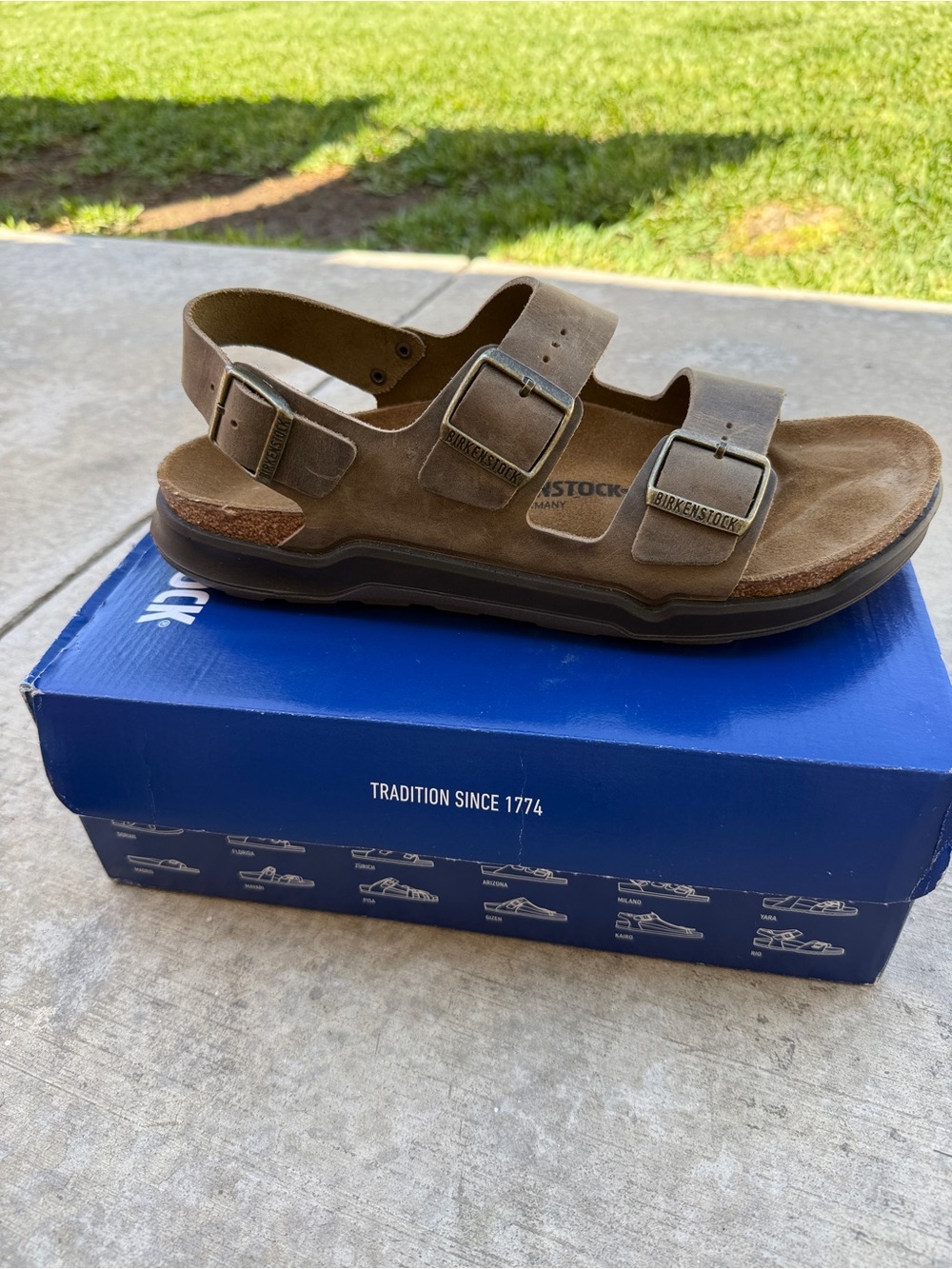 Birkenstock Men’s Brown Suede Adjustable Three-Strap Sandal